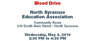 Please donate at North Syracuse Education Association (NSEA) Blood Drive on May 8