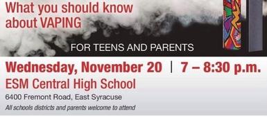 NSCSD Families Invited to Educational Presentation on Vaping
