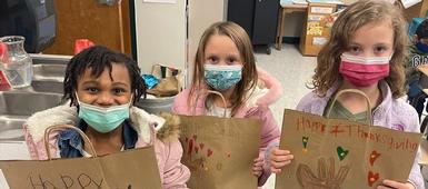 Allen Road Elementary School Students Make Thanksgiving Bags for Rescue Mission
